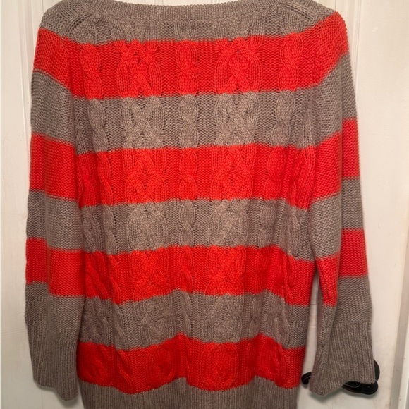 LOFT Women's Sweater with Red and Brown Stripes - Picture 4 of 9